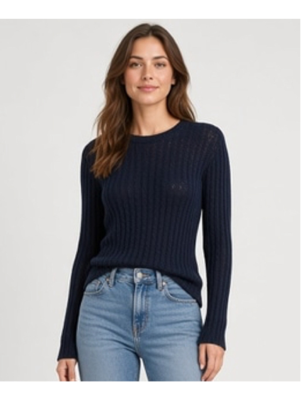 Michael Kors Black Ribbed Knit Sweater Crewneck Minimalist Preppy Fitted M 2145